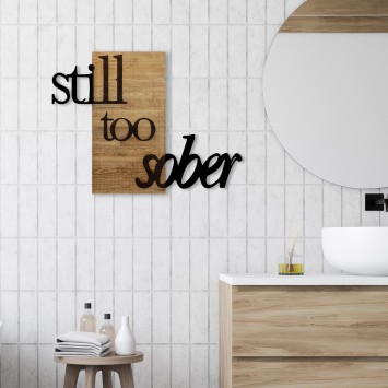 Decoración pared de madera Still Too Sober nogal negro 78x3x58 cm