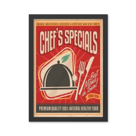 Pintura decorativa enmarcada MDF Chef's Special (35 x 45) multicolor 35x45 cm