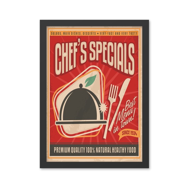 Pintura decorativa enmarcada MDF Chef's Special (35 x 45) multicolor 35x45 cm Pintura decorativa enmarcada MDF Chef's Special (35 x 45) multicolor 35x45 cm