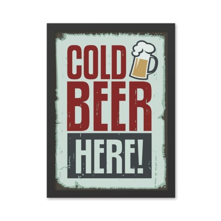 Pintura decorativa enmarcada MDF Cold Beer (35 x 45) multicolor 35x45 cm