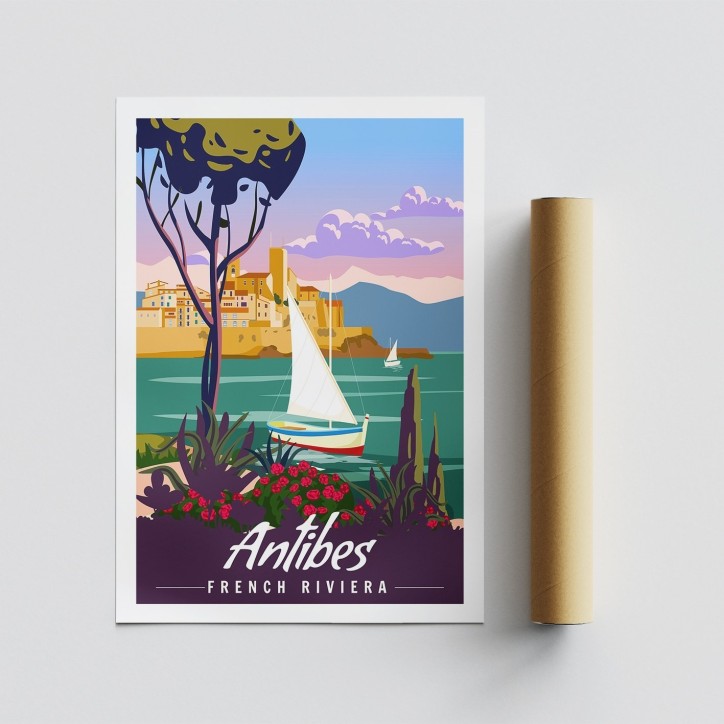 Cartel Antibes-2022 multicolor 50x70 cm