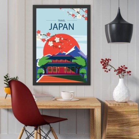 Pintura decorativa enmarcada MDF Japan (40 x 55) multicolor 40x55 cm