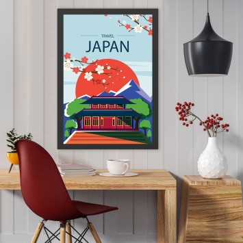 Pintura decorativa enmarcada MDF Japan (40 x 55) multicolor 40x55 cm