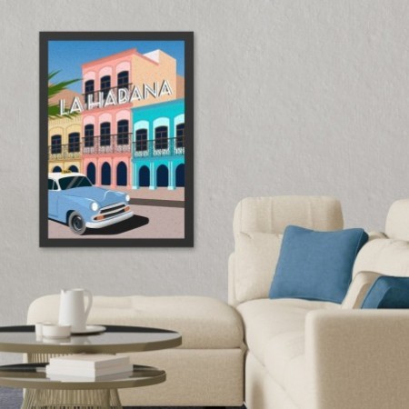 Pintura decorativa enmarcada MDF Lahabana (40 x 55) multicolor 40x55 cm
