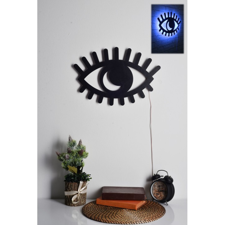 Iluminación LED decorativa Evil Eye azul 45x30 cm