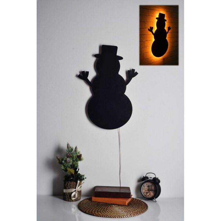 Iluminación LED decorativa Snowman 2 amarillo 25x35 cm