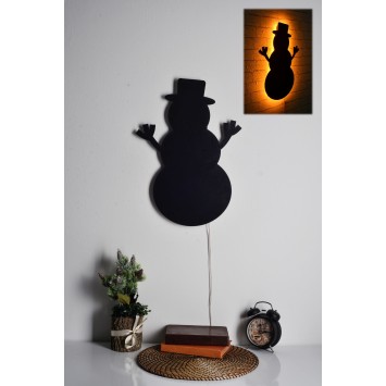 Iluminación LED decorativa Snowman 2 amarillo 25x35 cm