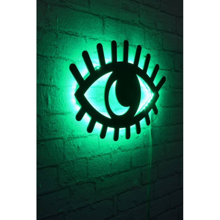 Iluminación LED decorativa Evil Eye verde 45x30 cm