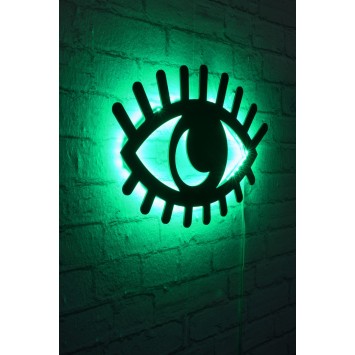 Iluminación LED decorativa Evil Eye verde 45x30 cm