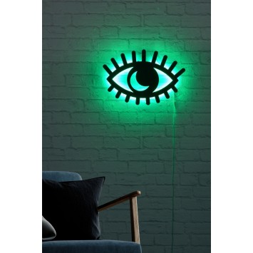 Iluminación LED decorativa Evil Eye verde 45x30 cm