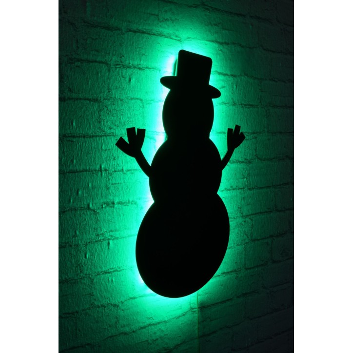 Iluminación LED decorativa Snowman 2 verde 25x35 cm