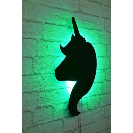 Iluminación LED decorativa Unicorn verde 26x42 cm