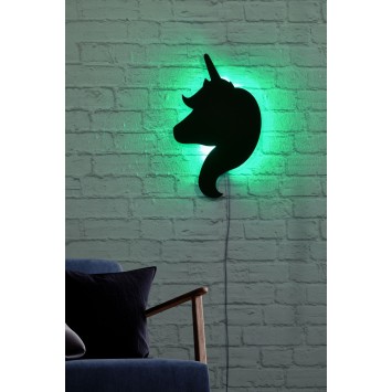 Iluminación LED decorativa Unicorn verde 26x42 cm