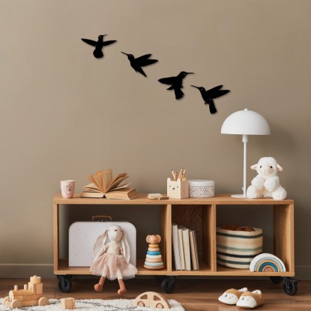 Decoración pared de metal Birds -292 negro 20x13 cm (1 pieza)