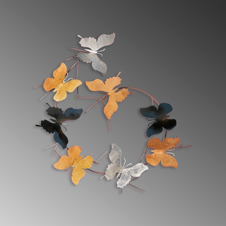 Decoración pared de metal Butterflies-2 multicolor 80x80x4 cm