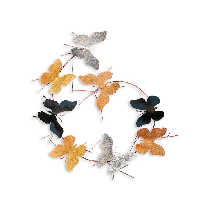 Decoración pared de metal Butterflies-2 multicolor 80x80x4 cm