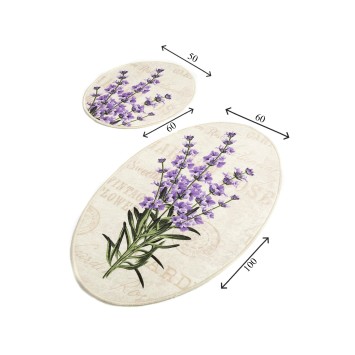 Alfombra de baño Set (2 piezas) Lavender DJT multicolor