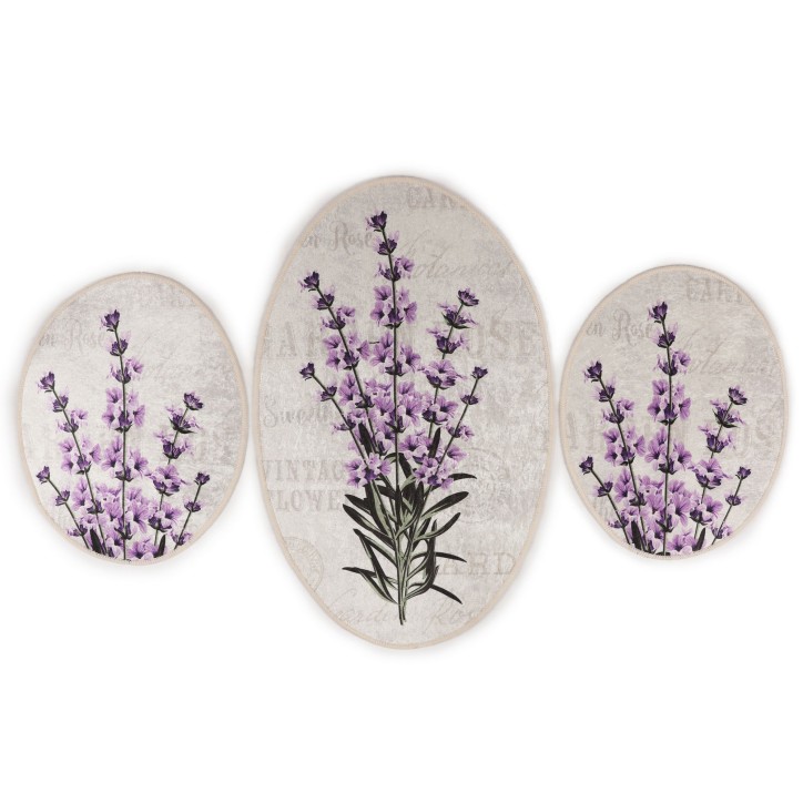 Alfombra de baño Set (3 piezas) Lavender multicolor