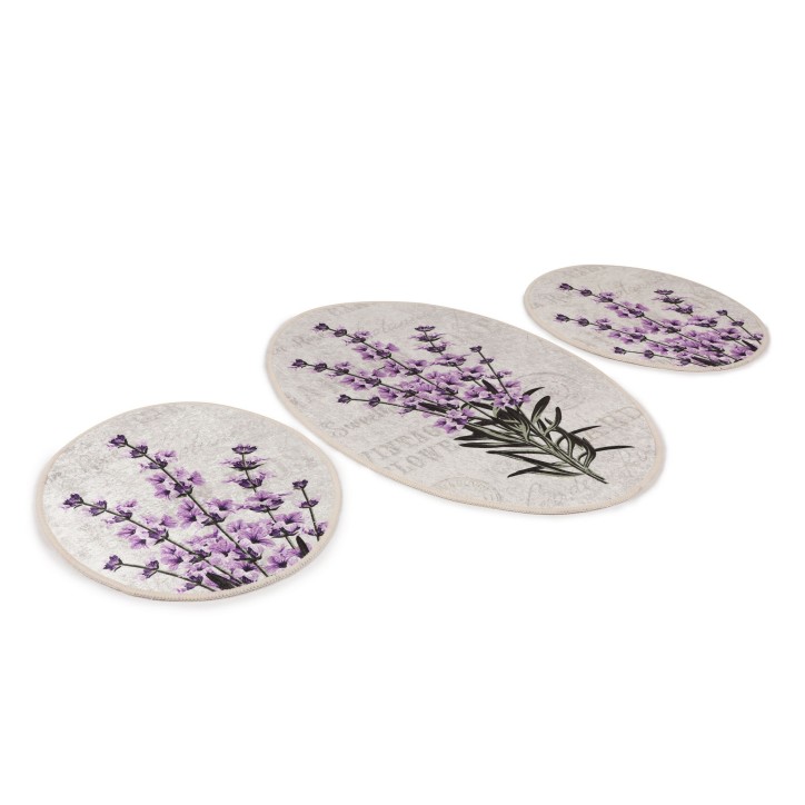 Alfombra de baño Set (3 piezas) Lavender multicolor