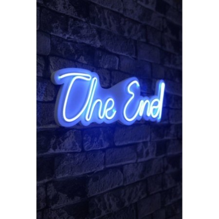 Iluminación LED decorativa de plástico The End azul 16x50x2 cm