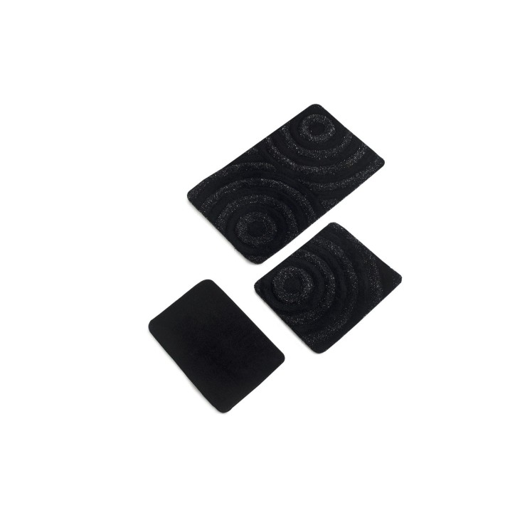 Alfombra de baño Set (3 piezas) Wave  negro