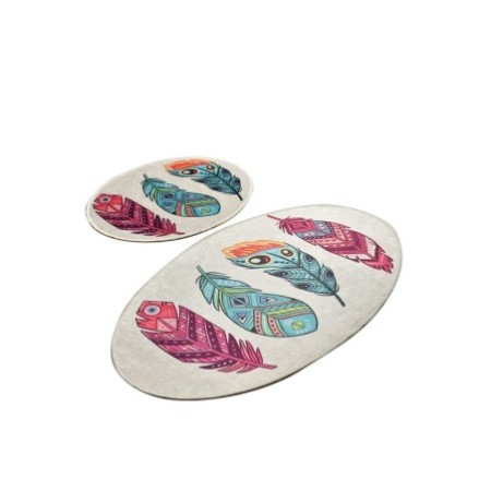 Alfombra de baño Set (2 piezas) Feather DJT multicolor