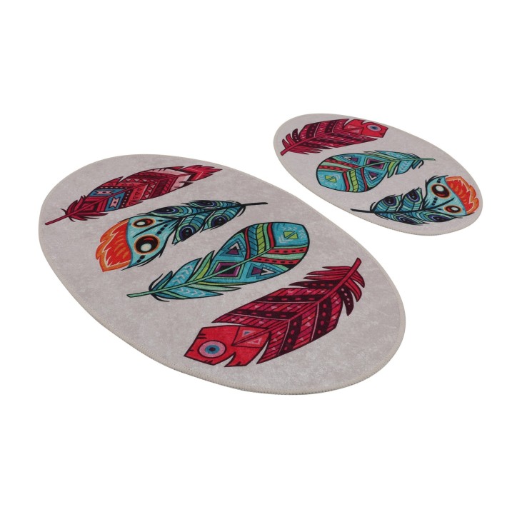 Alfombra de baño Set (2 piezas) Feather DJT multicolor