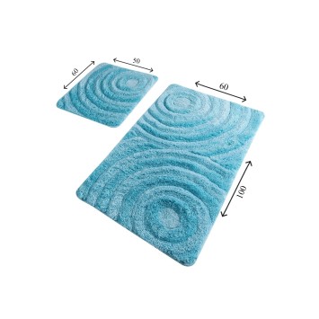 Alfombra de baño Set (2 piezas) Wave  turquesa