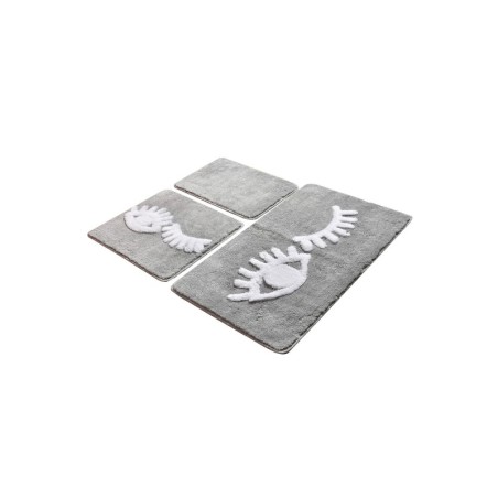 Alfombra de baño Set (3 piezas) Big Eyes  gris blanco