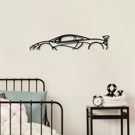 Decoración pared de metal Mclaren P1 Silhouette negro 68x14 cm