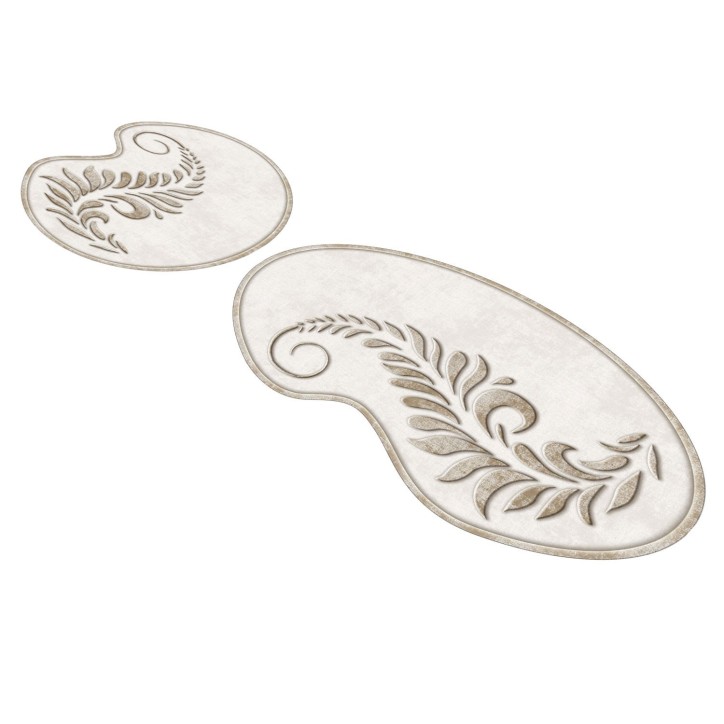 Alfombra de baño Set (2 piezas) 210FG41115KR crema