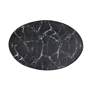 Alfombra de baño Marble DJT  negro azul marino blanco