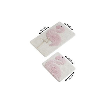 Alfombra de baño Set (2 piezas) Pink Flamingo multicolor