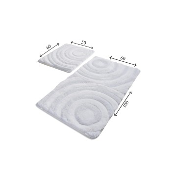 Alfombra de baño Set (2 piezas) Wave  blanco