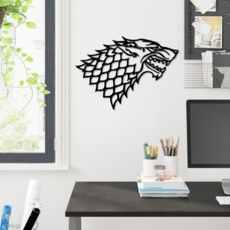 Decoración pared de metal Game Of Thrones negro 60x43 cm