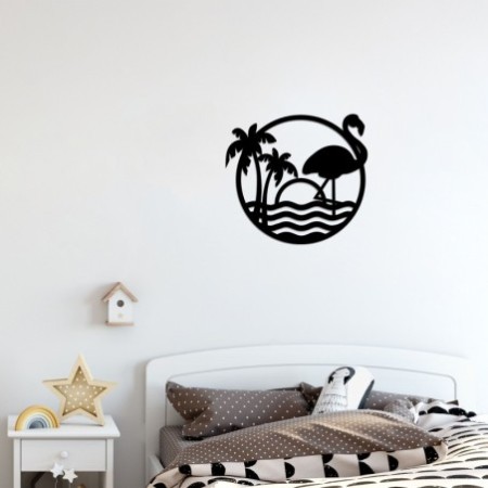 Decoración pared de metal Holiday negro 50x46 cm