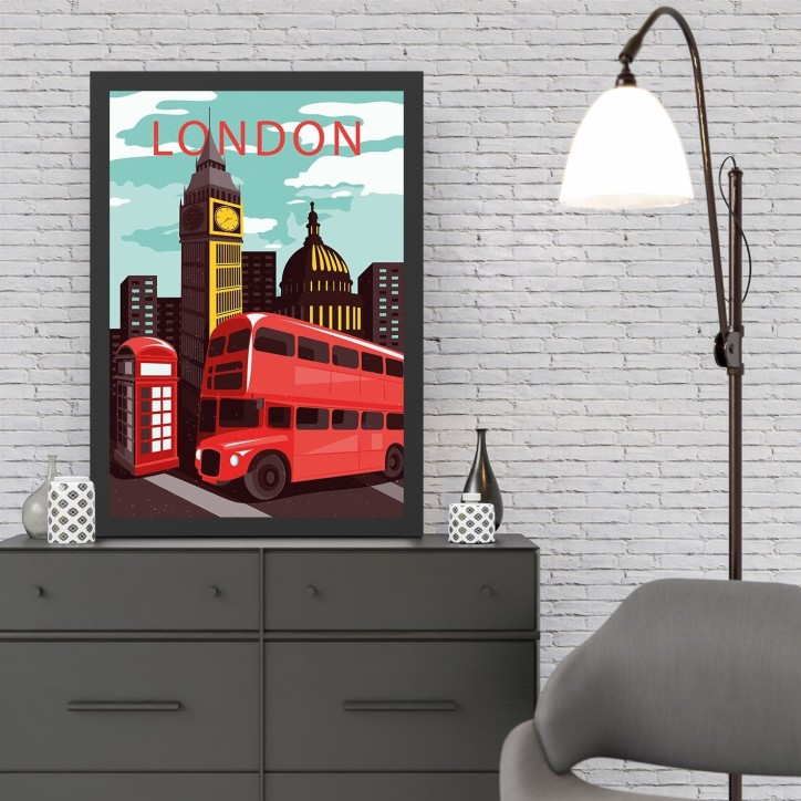 Pintura decorativa enmarcada MDF London 8 (40 x 55) multicolor 40x55 cm Pintura decorativa enmarcada MDF London 8 (40 x 55) multicolor 40x55 cm