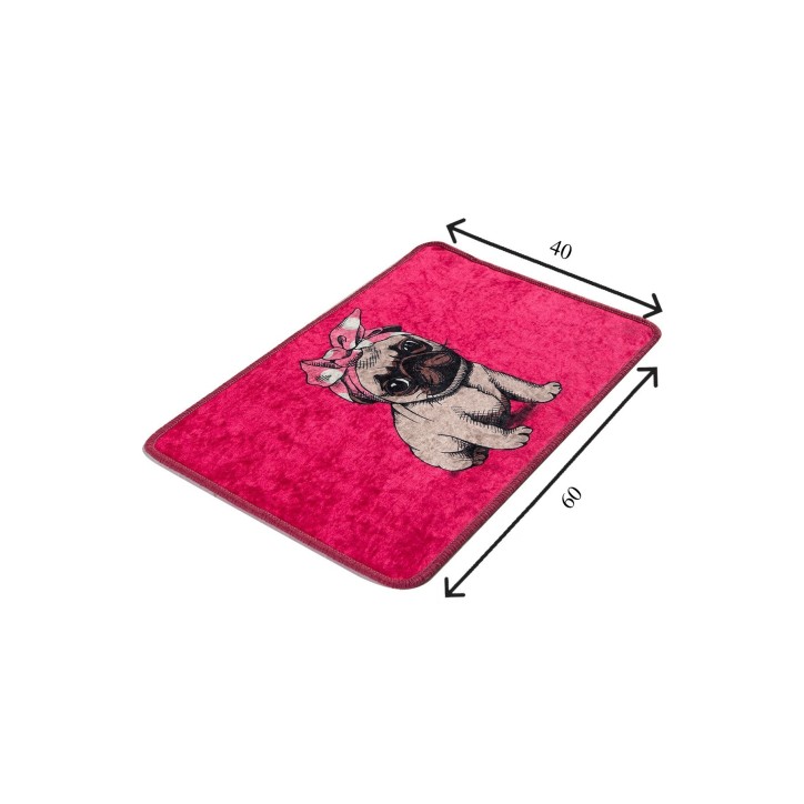 Alfombra de baño Pink Pug DJT multicolor