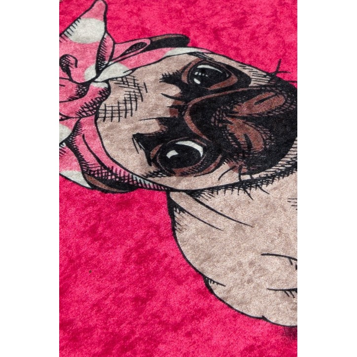 Alfombra de baño Pink Pug DJT multicolor