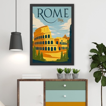 Pintura decorativa enmarcada MDF Rome 2 (40 x 55) multicolor 40x55 cm