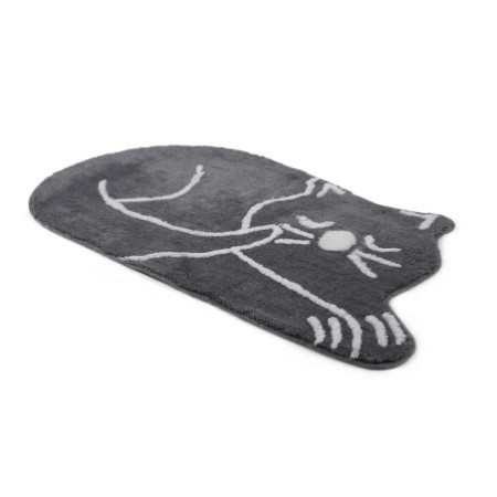 Alfombra de baño Sleeping Cat  gris