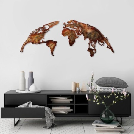 Decoración pared de metal World Map Medium -1 multicolor 150x59 cm