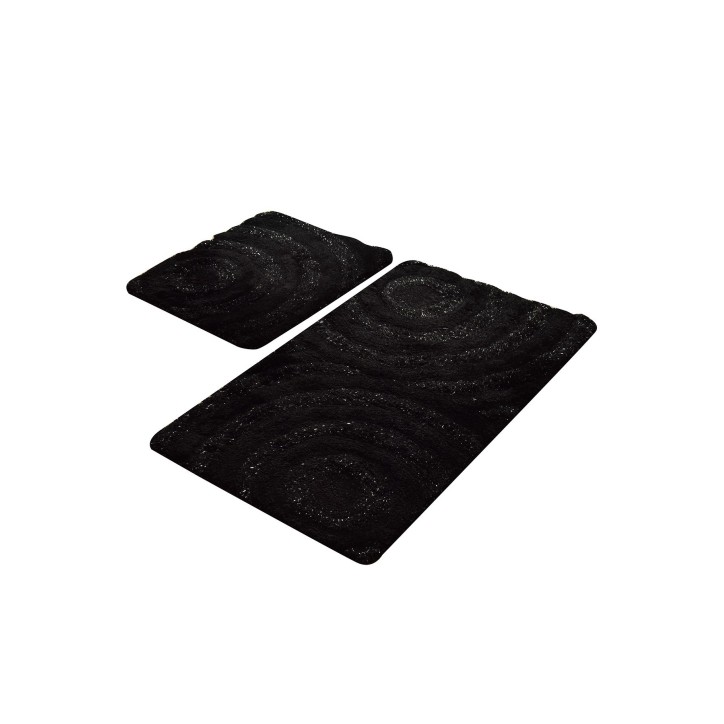 Alfombra de baño Set (2 piezas) Wave  antracita negro