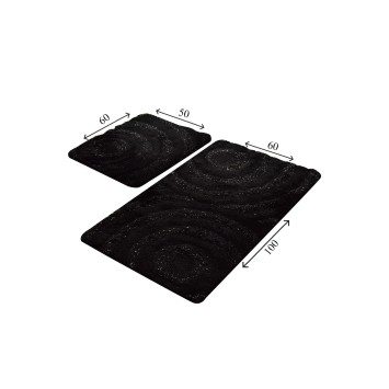 Alfombra de baño Set (2 piezas) Wave  antracita negro