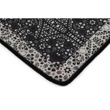 Alfombra de baño Set (2 piezas) Paisley DJT antracita negro blanco