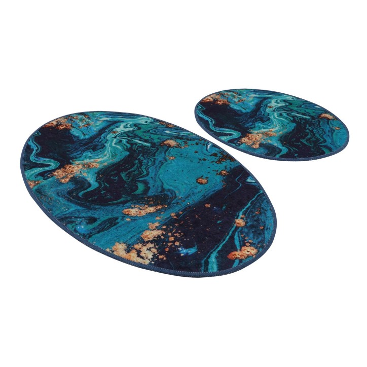 Alfombra de baño Set (2 piezas) Marbling multicolor