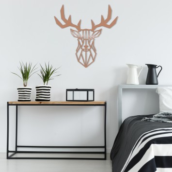 Decoración pared de metal Deer2 cobre 51x51 cm