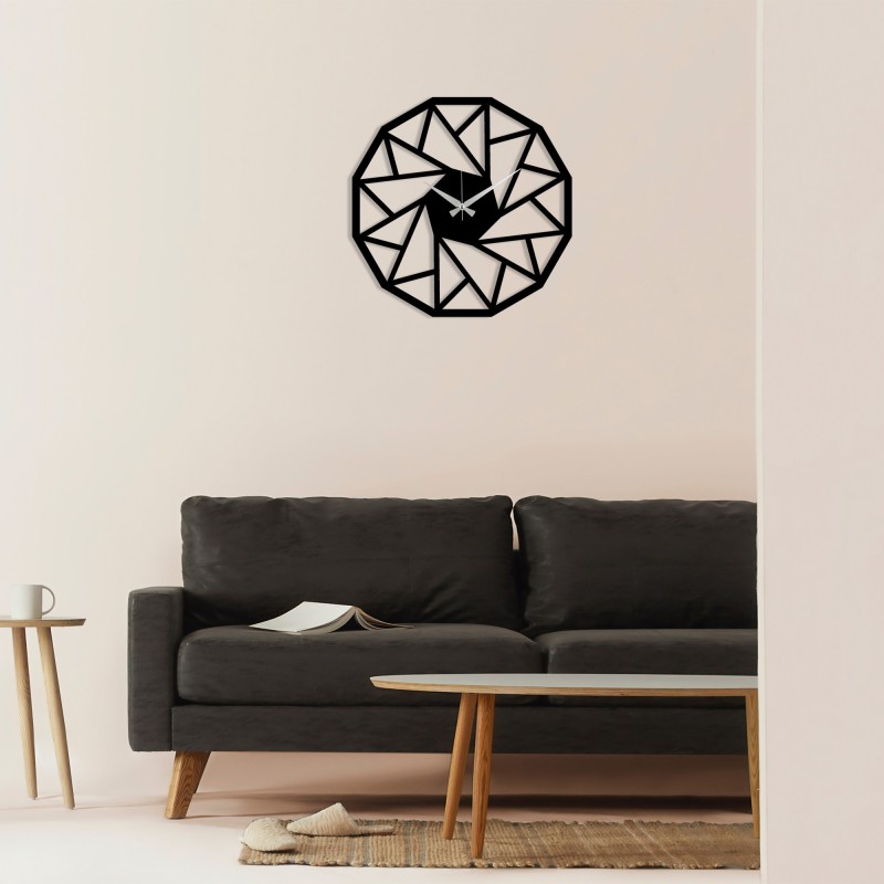 Reloj de pared metal Metal Wall Clock 18 negro 48x48 cm