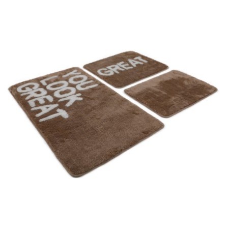 Alfombra de baño Set (3 piezas) Great  blanco beige