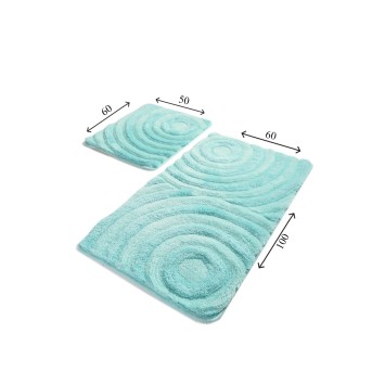 Alfombra de baño Set (2 piezas) Wave  menta